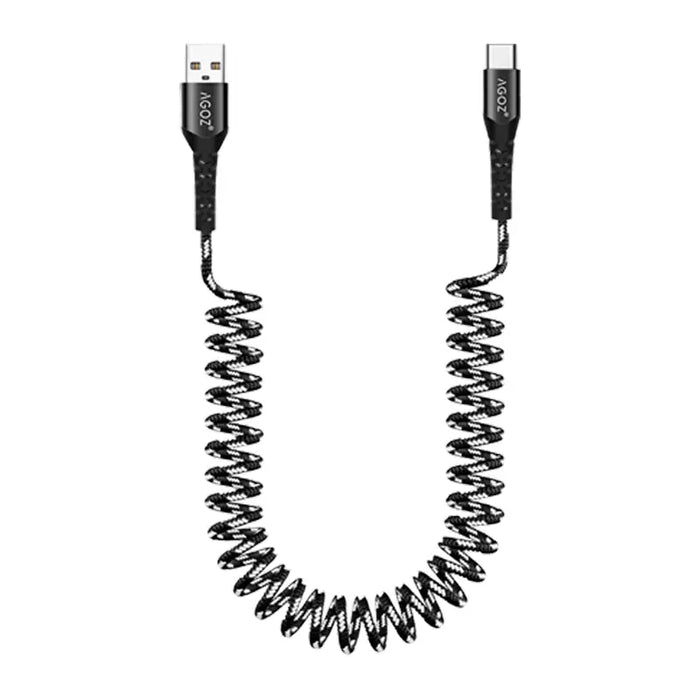 Coiled USB-C Fast Charging Cable for Zebra TC27 Scanner